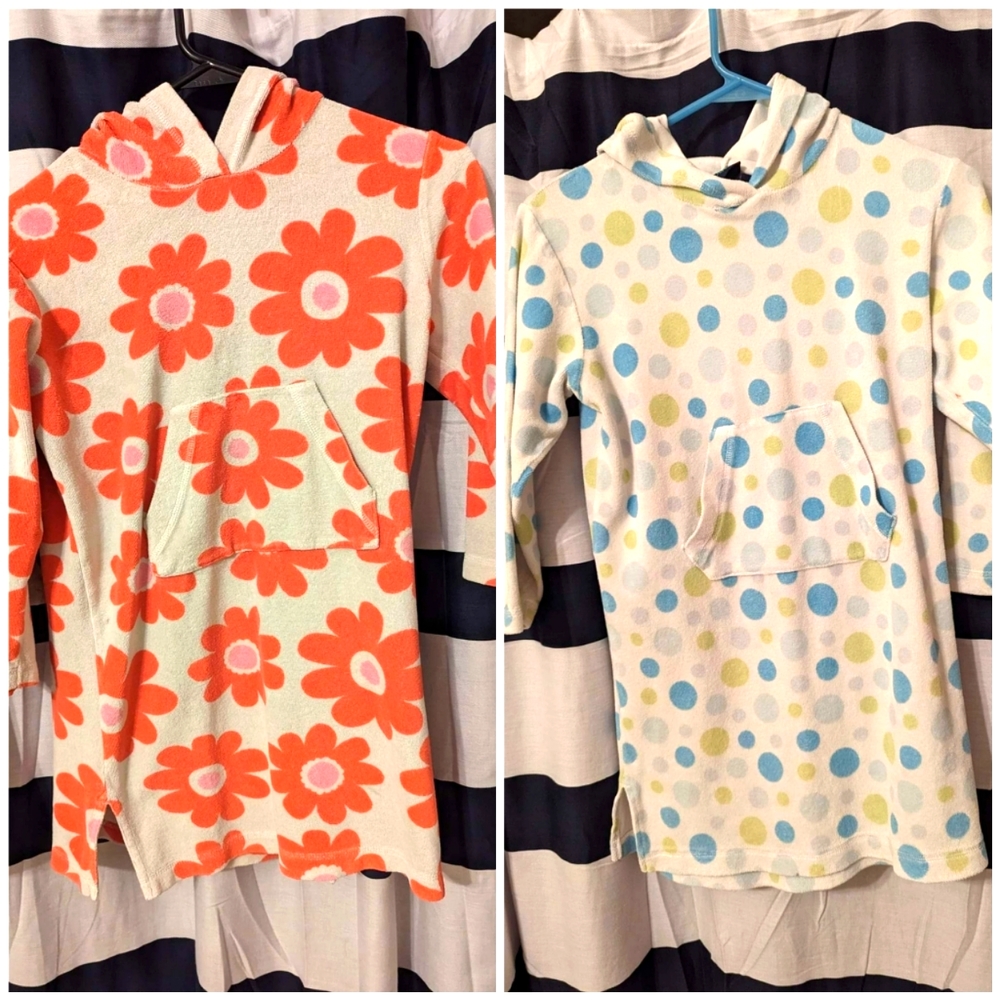 2 mini boden toweling hoodies size 7/8